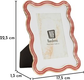 Czerwona/w kolorze złota metalowa/szklana ramka stojąca 17,5x22,5 cm Elizabeth – Mauro Ferretti