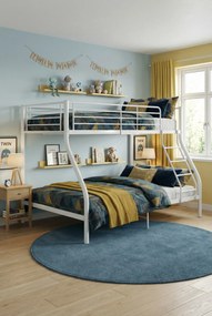 Łóżko piętrowe kolor biały metal 140x200 cm/90x200 cm W7-G89