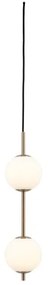 Metalowa lampa wisząca LED w kolorze mosiądzu ze szklanym kloszem ø 12 cm Audrey – UMAGE