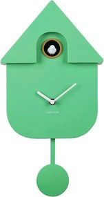 Nowoczesny zegar ścienny z kukułką - jasnozielony