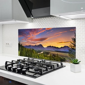 Panel nad blat kuchenny Górskie Słońce W Gęstym Lesie