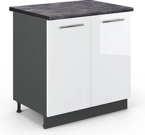 Szafka pod zlew biały wysoki połysk 80x60x82 fame-line