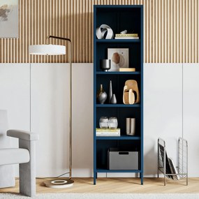 Regał na książki MARIO, 500 x 1800 x 350 mm, Modern: granatowy