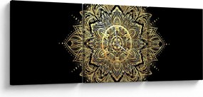 Obraz - Mandala bogactwa (z zegarem) (90x30 cm)