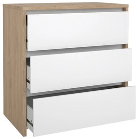Biało-naturalna komoda w dekorze dębu 80x84x48 cm Next – Tvilum