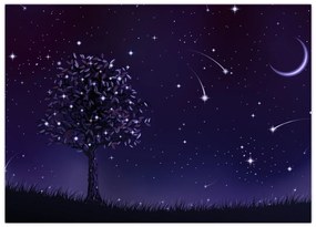 Obraz na szkle - Noc uchwycona przez ilustrację (70x50 cm)