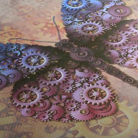 Obraz - Steampunk motyl (z zegarem) (90x30 cm)