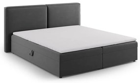 Ciemnoszare łóżko boxspring ze schowkiem 160x200 cm Arendal – Cosmopolitan Design