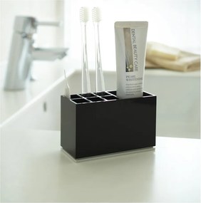 Czarny plastikowy stojak na szczoteczki do zębów Mist – YAMAZAKI
