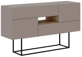 Szarobeżowa niska komoda 145x82 cm Titan – Marckeric