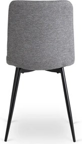 Zestaw Stół Okrągły Rozkładany HARRY 102-142 cm Dąb Artisan/Czarny i 6 Krzeseł Tapicerowanych ROBIN 2 Szarych Nowoczesnych
