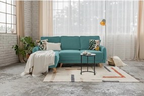 Turkusowy sztruksowy rozkładany narożnik (z przestawnym narożnikiem) Tori – Bonami Selection