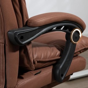 Vinsetto Fotel biurowy ergonomiczny z masażem i ogrzewaniem regulowany nowoczesny design brązowy | Aosom PL