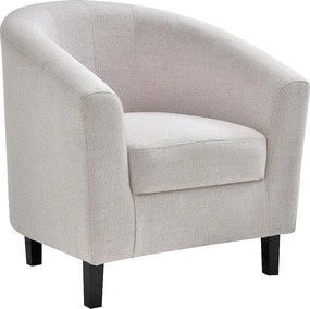 Fotel kabriolet z beżowej tkaniny melanżowej CRISTOBAL