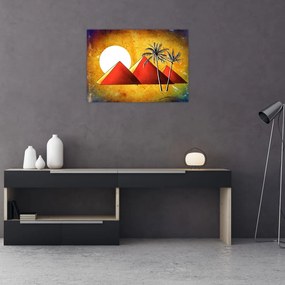 Obraz malowanych egipskich piramid (70x50 cm)