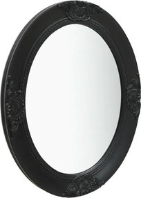 Czarne owalne lustro w rustykalnym stylu L8-P66