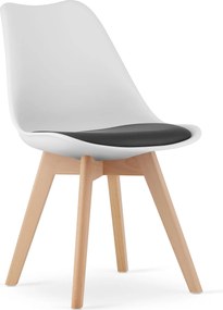 PROMOCJA Biało-czarne krzesło BALI MARK z bukowymi nogami II gatunek