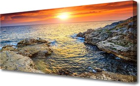Obraz na płótnie Odblask Słońca na Falach