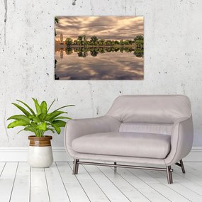 Obraz jeziora i drzew (70x50 cm)
