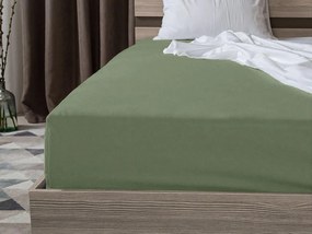 PrzytulneMieszkanie.pl Prześcieradło z dżerseju ciemnozielone 160 x 200 cm