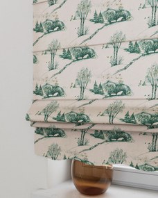 Roleta rzymska Florencja kolor biały tkanina wzorzysta