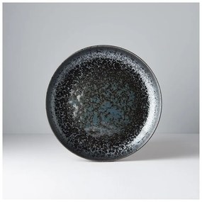 Czarno-szary talerz ceramiczny z wysokim brzegiem MIJ Pearl, ø 22 cm