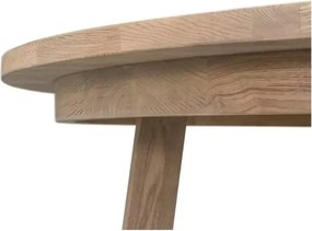 Masywny drewniany stół okrągły 137 cm jesionowy naturalne wybarwienie