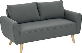 HOMCOM Dwumiejscowa Sofa, Kanapa z Tkaniny, 2 Poduszki Tylnie, Pokrycie z Sztruksu, 145 x 75 x 78 cm, Antracyt