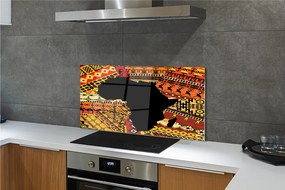 Szklany Panel Mapa Świata w Ozdobne Wzory