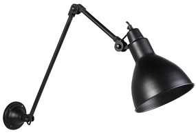 Industrialna lampa ścienna czarna regulowana - WyePrzemysłowy Oswietlenie wewnetrzne