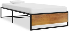 Czarne metalowe łóżko industrialne 100x200 cm - Glider
