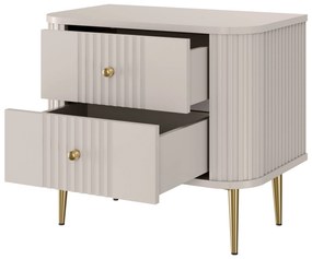Zestaw szafek nocnych Vesper 56 cm - kaszmir / złote nogi