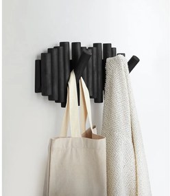 Czarny wieszak ścienny z drewna sosnowego Picket – Umbra