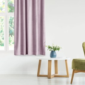 Jasnoróżowa aksamitna zasłona częściowo zaciemniająca (dimout) 140x270 cm Eyelets – Restilo