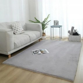 Miękki dywan Rabbit z pluszu, jasnoszary