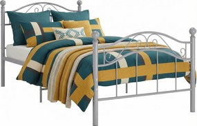 Minimalistyczne szare łózko z metalu 90x200 cm A0-D89