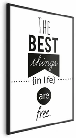 Plakat Best things in life 21x30 cm z ramą czarną bez marginesu ARTGEIST B