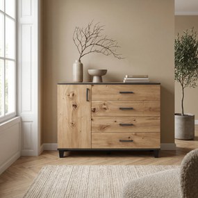 Komoda CORTEZA 120 cm do Salonu Sypialni Dąb artisan