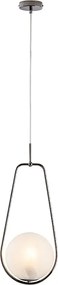 Lampa wisząca Afrodite z czarnego chromowanego żelaza 1 lampa z kulą dm.20 159 Ø24 BL286-S1-NR