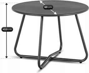 Zestaw mebli ogrodowych dla 4 osób Nivo 058 - sofa, fotele, stolik, kolor szary