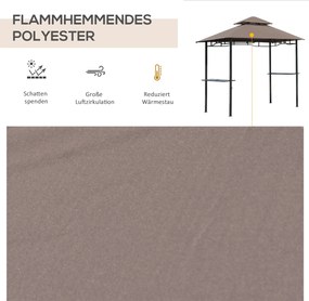 Outsunny Pawilon Grillowy Namiot Ogrodowy z Podwójnym Daszkiem Stalowy | Aosom PL