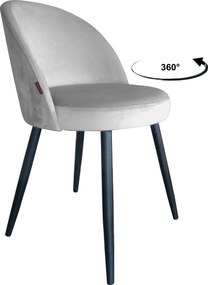 Krzesło TRIX tkanina Welur noga metalowa : Kolor nogi - Czarna stożek, Kolor tkaniny - VELVET - MG39, Typ siedziska - Siedzisko obrotowe 360°