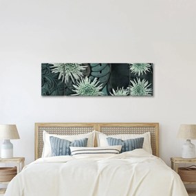 Obraz - Zielone kwiaty (170x50 cm)