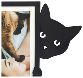 Czarna metalowa ramka stojąca 31x19,5 cm Hidden Cat – Balvi