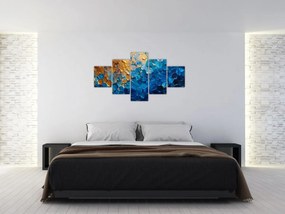 Obraz - Niebiesko-złoty obraz (125x70 cm)