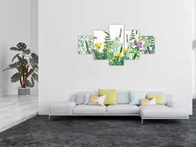 Obraz - Malowane kwiaty łąkowe (125x70 cm)