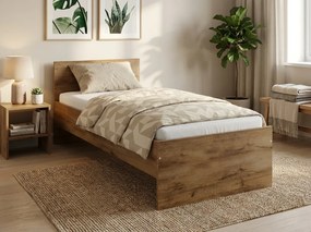 Łóżko ELISA 90 x 200 cm, dąb artisan Stelaż: Ze stelażem listwowym rolowanym, Materac: Materac Deluxe 10 cm