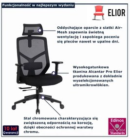 Czarny fotel obrotowy z zagłówkiem  W5-D90