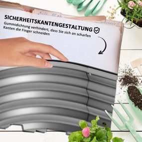 Outsunny Hochbeet Donica Warzywna, modularne łóżko wysokie, zabezpieczone krawędzie, design bez dna,  105 x 62 x 30 cm, Srebrny