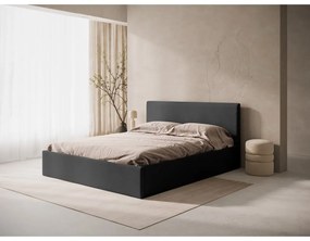 Antracytowy tapicerowany zagłówek 210,5x100 cm Remo – Micadoni